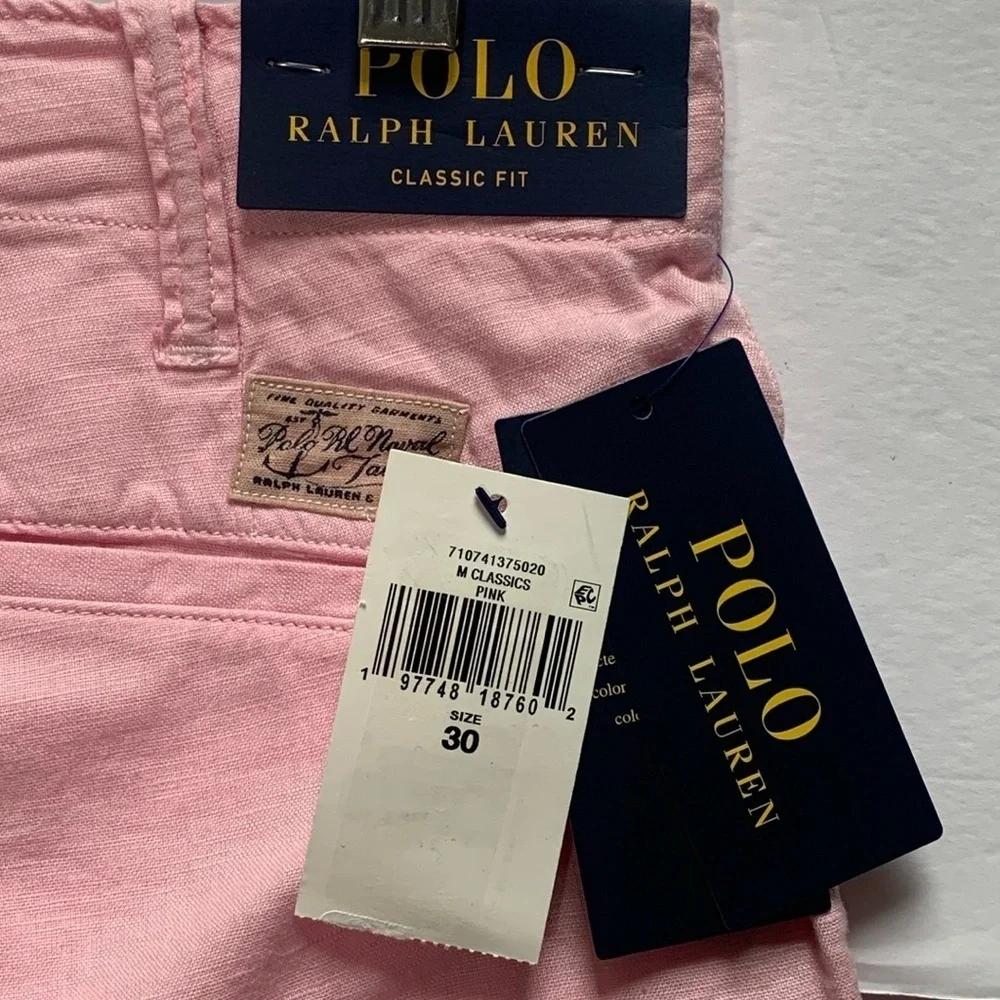 Polo Ralph Lauren Linen Shorts Classic Fit Pink Men’s Waist 30 NWT